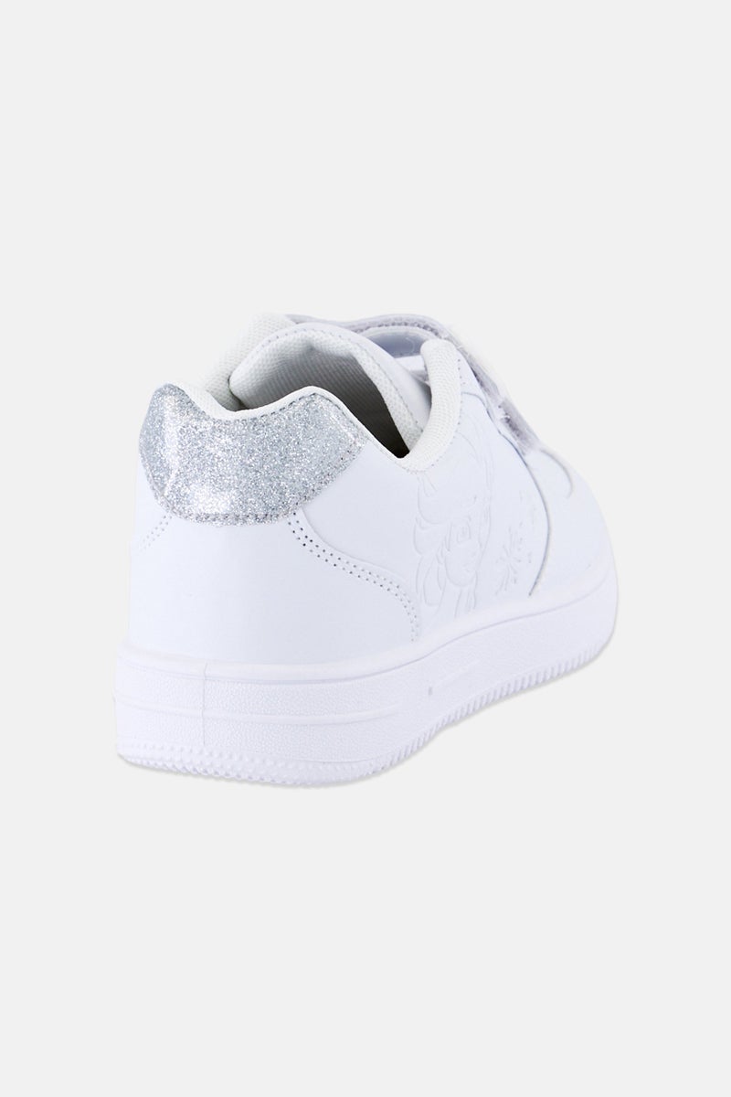 Disney FROZEN Kids Girl Frozen Velcro Closure Shoes, White - Image 2