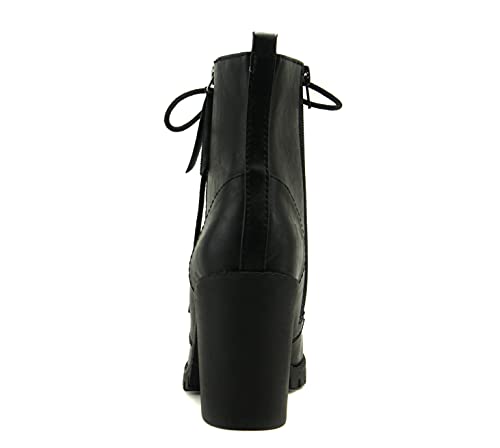 Soda Women's Malia Combat Boot (Black PU, numeric_7) - Image 3