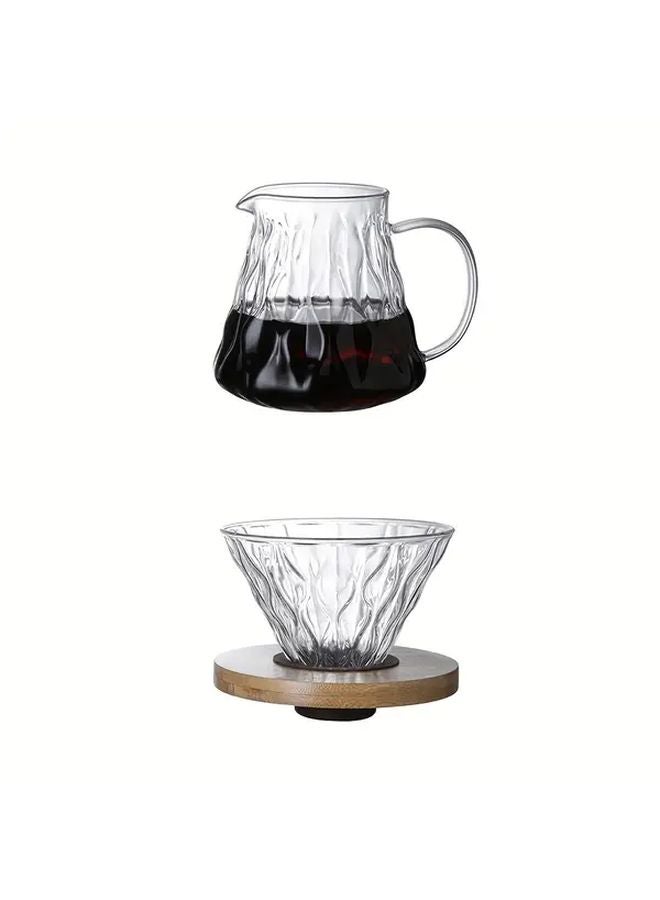 مجموعة صانع القهوة بالتنقيط الشفاف 17 أونصة من الزجاج البوروسيليكات إبريق ومرش 1 إلى 4 أكواب - Image 1