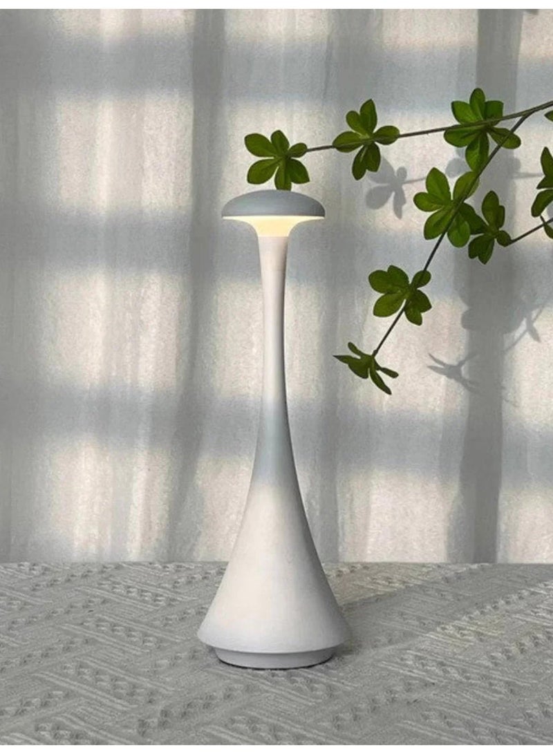 Touch Control LED Table Lamp – Rechargeable & Cordless with 3-Color Dimmable Light, Matte Plastic Shade, USB Charging – Modern Portable Downlight for Bedroom, Dining Table, Office, and Reading – Elegant Gift for Home Decor - Image 1