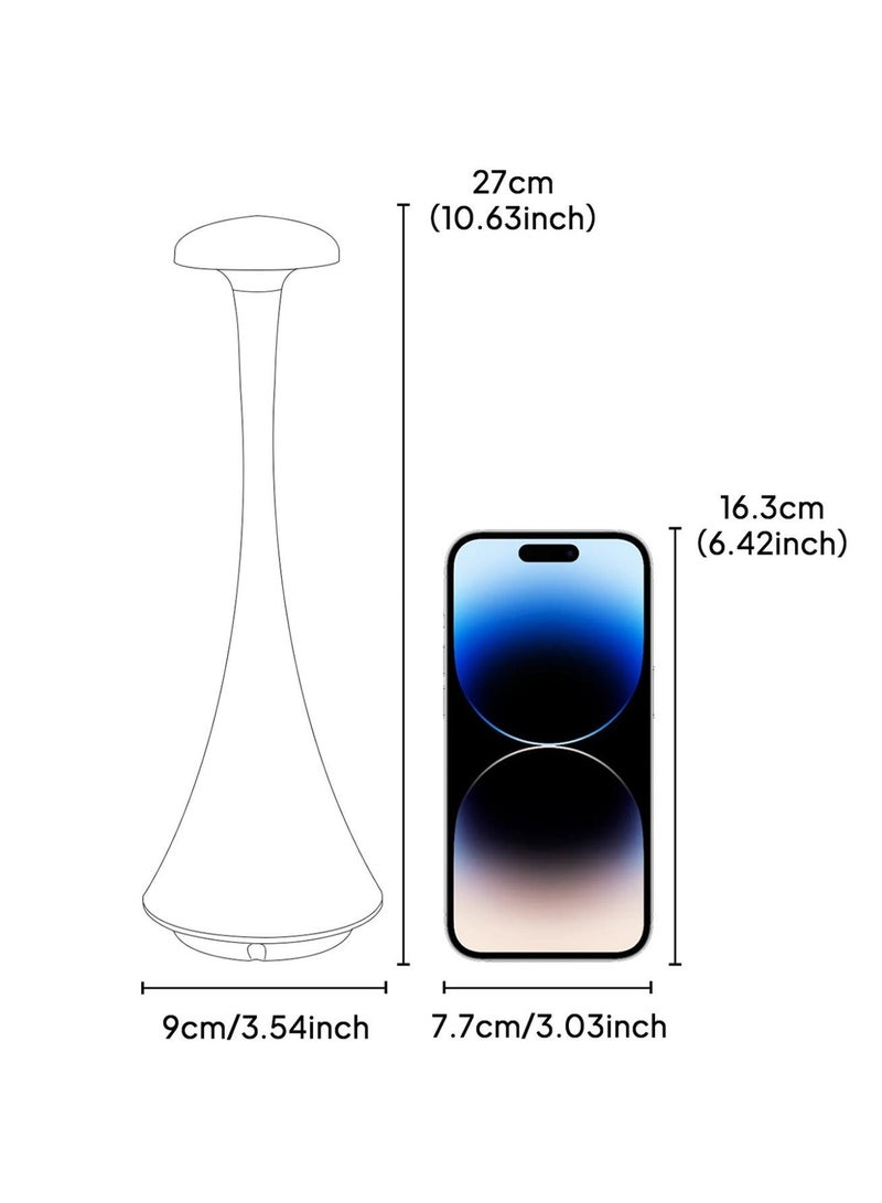 Touch Control LED Table Lamp – Rechargeable & Cordless with 3-Color Dimmable Light, Matte Plastic Shade, USB Charging – Modern Portable Downlight for Bedroom, Dining Table, Office, and Reading – Elegant Gift for Home Decor - Image 3
