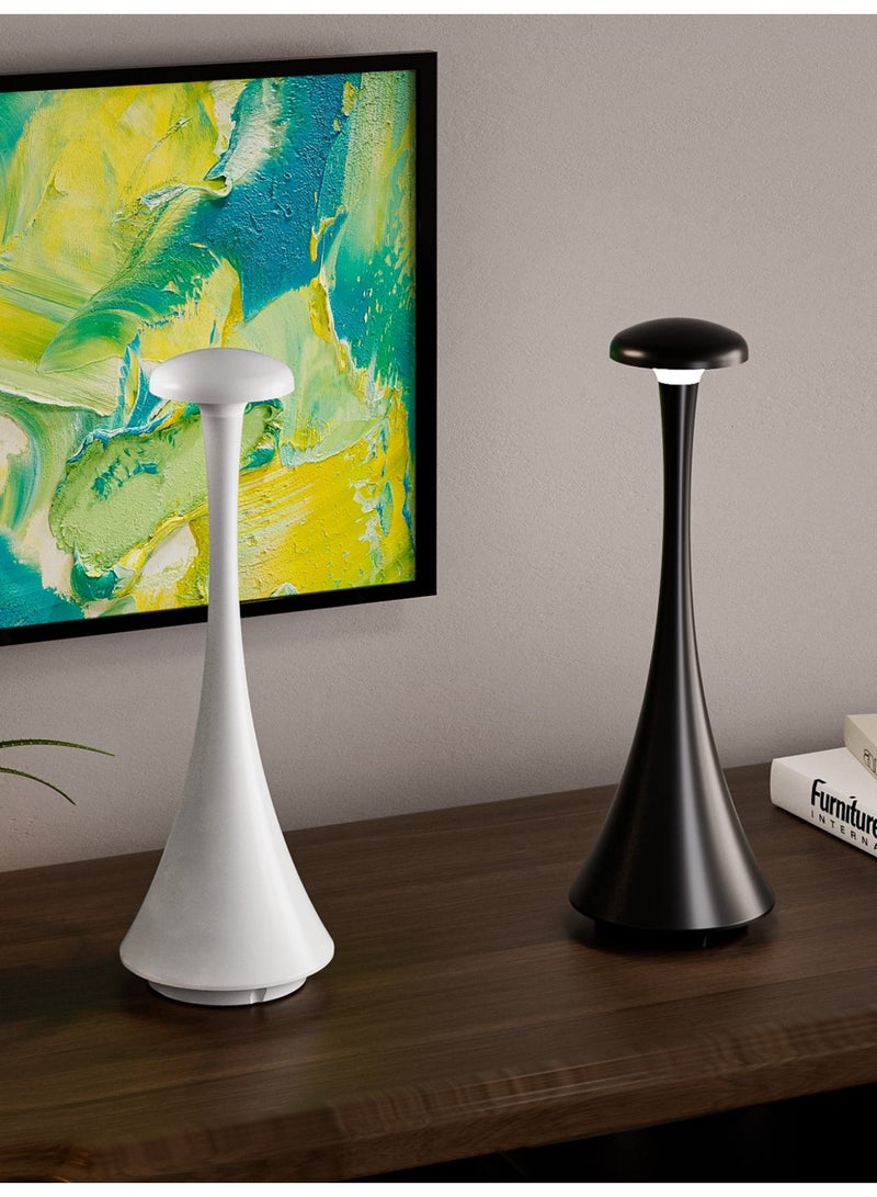 Touch Control LED Table Lamp – Rechargeable & Cordless with 3-Color Dimmable Light, Matte Plastic Shade, USB Charging – Modern Portable Downlight for Bedroom, Dining Table, Office, and Reading – Elegant Gift for Home Decor - Image 4