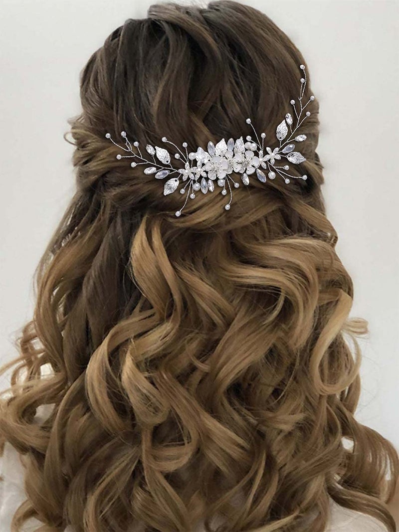 GORAIS Bride Wedding Hair Vine Flower Hair Piece Rhinestone Bridal Headpiece Hair Accessories for Women - Image 4