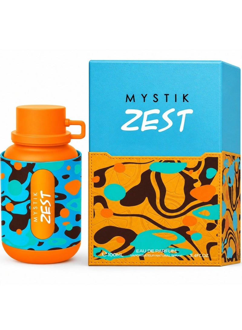 AFAQ Mystik Zest Eau de Parfum 100ml Unisex – Fresh Citrus Aromatic Perfume with Fruity & Woody Notes | Long Lasting Luxury Fragrance for Men & Women - Image 1