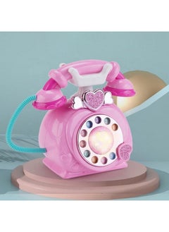 Manos Pink Toy Phone with Dial Pad, Heart Decorations, Pack of 1 Telephone Toy ,landline Pink Phone Toy for Kids  - Image 4
