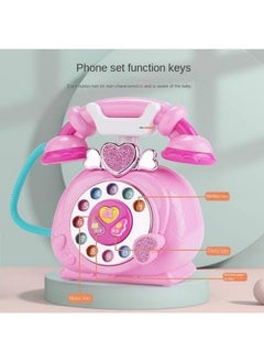 Manos Pink Toy Phone with Dial Pad, Heart Decorations, Pack of 1 Telephone Toy ,landline Pink Phone Toy for Kids  - Image 2