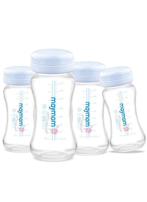 Widemouth Milk Storage Collection Bottle With Travel Cap And Sealing Ring ; Can Replace Spectra S1 S2 Avent Natural Avent Classic Bottles Motif Luna Twist Bottles Ameda Mya Bottle; 4Pc
