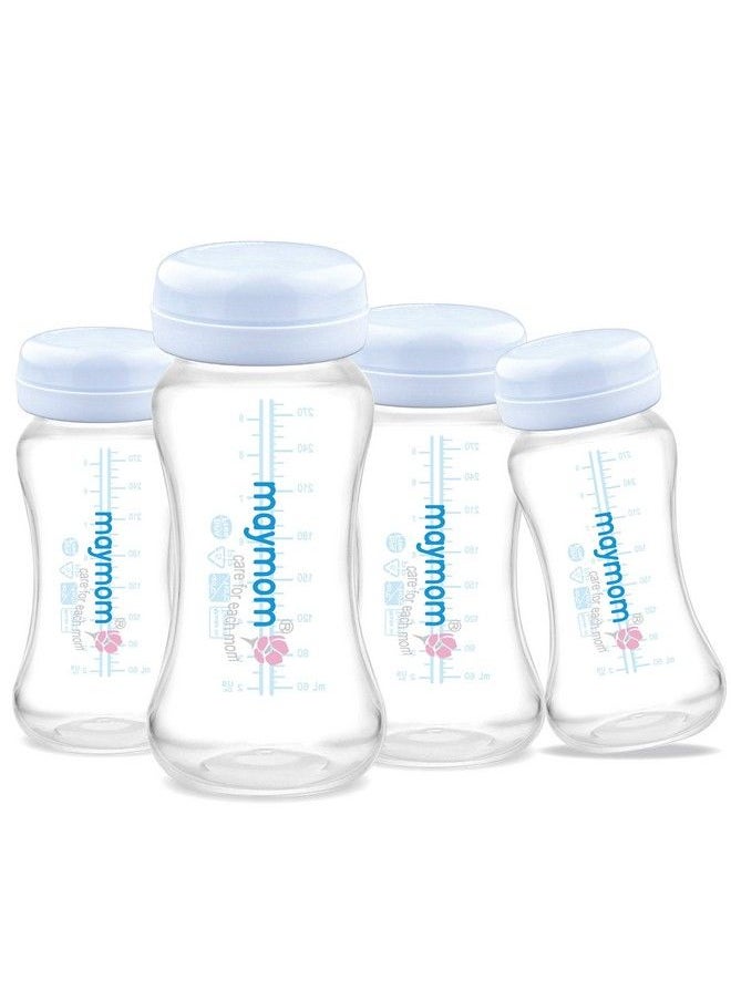 Maymom - Widemouth Milk Storage Collection Bottle With Travel Cap And Sealing Ring ; Can Replace Spectra S1 S2 Avent Natural Avent Classic Bottles Motif Luna Twist Bottles Ameda Mya Bottle; 4Pc - Image 1