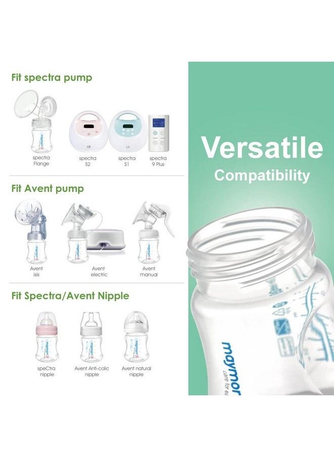 Maymom - Widemouth Milk Storage Collection Bottle With Travel Cap And Sealing Ring ; Can Replace Spectra S1 S2 Avent Natural Avent Classic Bottles Motif Luna Twist Bottles Ameda Mya Bottle; 4Pc - Image 1
