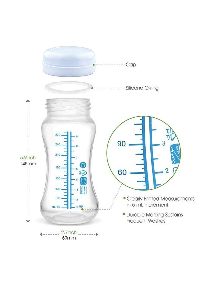 Maymom - Widemouth Milk Storage Collection Bottle With Travel Cap And Sealing Ring ; Can Replace Spectra S1 S2 Avent Natural Avent Classic Bottles Motif Luna Twist Bottles Ameda Mya Bottle; 4Pc - Image 1