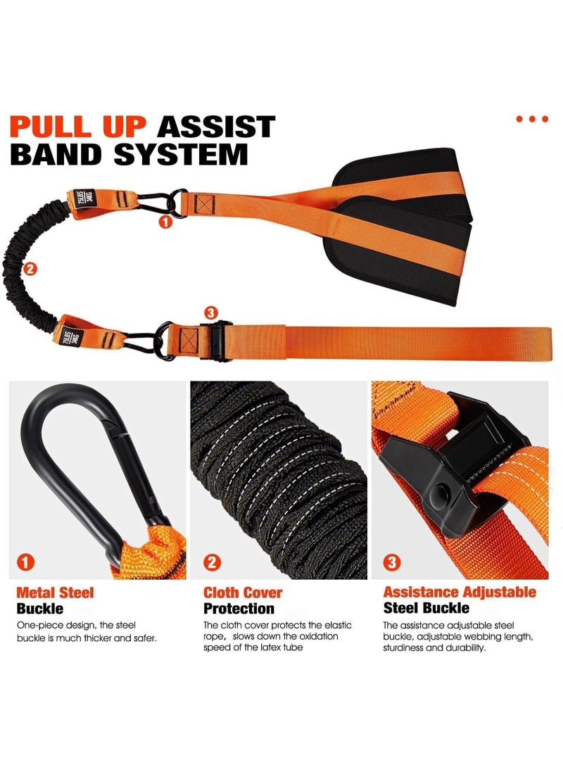 Pull Up Assistance Bands, Heavy Duty Resistance Band for Pull Up Bar, Adjustable Weight/Size with Fabric Feet/Knee Rest, Bands for Pull Up Assist for Strength Training, Pull Up Assist Band - Image 2