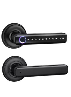 LUMIVE Lumive Bluetooth Smart Door Lock, Fingerprint Unlock, Touch Keypad, App Control, Backup Keys, Access Cards, Suitable for Home, Hotel, Office, Apartment, or Bedroom (Black - Batteries Included)  - Image 1
