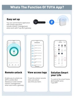 LUMIVE Lumive Bluetooth Smart Door Lock, Fingerprint Unlock, Touch Keypad, App Control, Backup Keys, Access Cards, Suitable for Home, Hotel, Office, Apartment, or Bedroom (Black - Batteries Included)  - Image 3