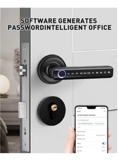 LUMIVE Lumive Bluetooth Smart Door Lock, Fingerprint Unlock, Touch Keypad, App Control, Backup Keys, Access Cards, Suitable for Home, Hotel, Office, Apartment, or Bedroom (Black - Batteries Included)  - Image 4