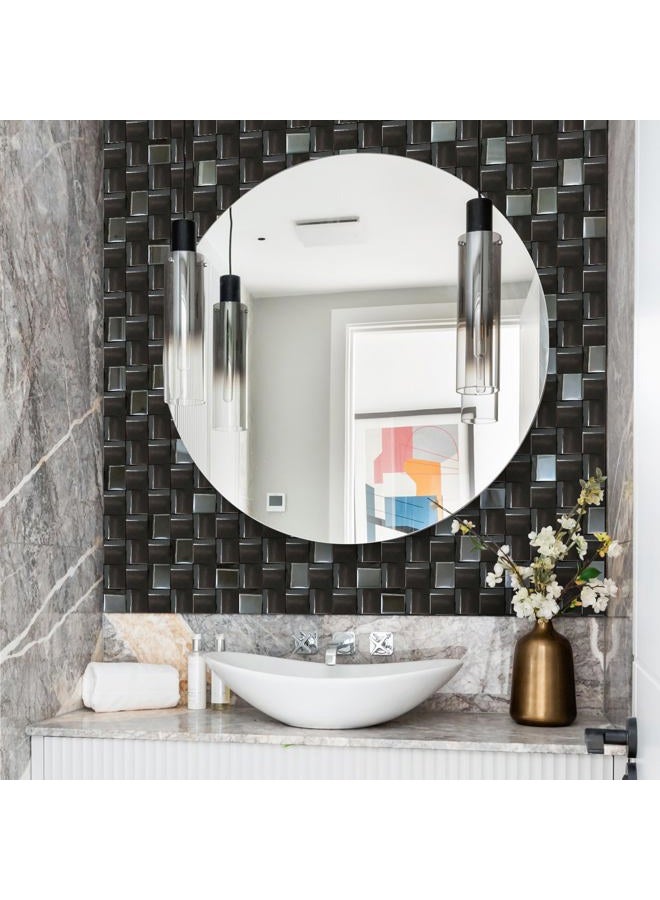 Elephantile 5 Sheets Black Tiles Metal Mosaic Wall Backsplash Tile 3D Wall Panels [5 Sq.feet] - Image 5