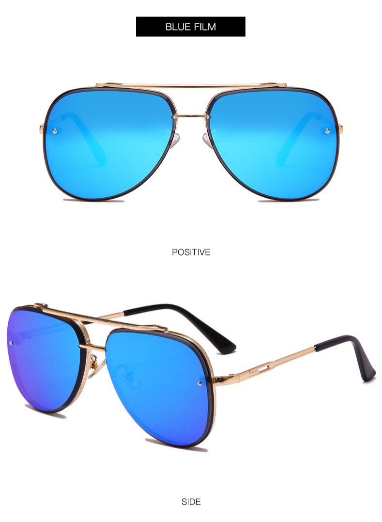 HDCRAFTER New Gradient Lens Metal Frame PC Sunglasses - Image 2