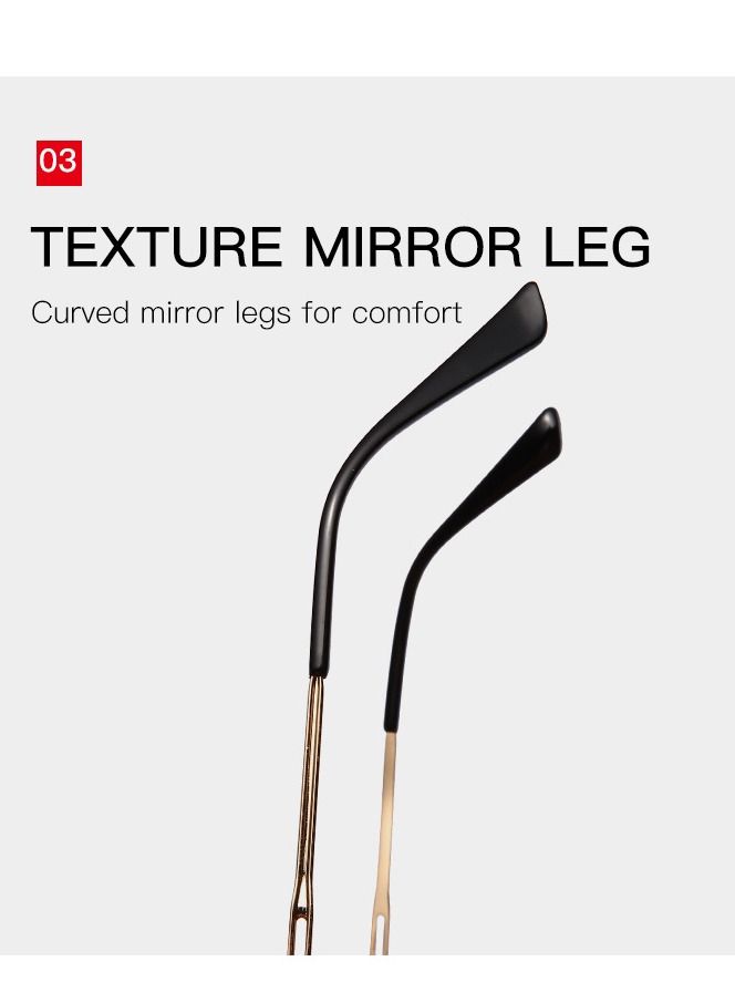 HDCRAFTER New Gradient Lens Metal Frame PC Sunglasses - Image 3