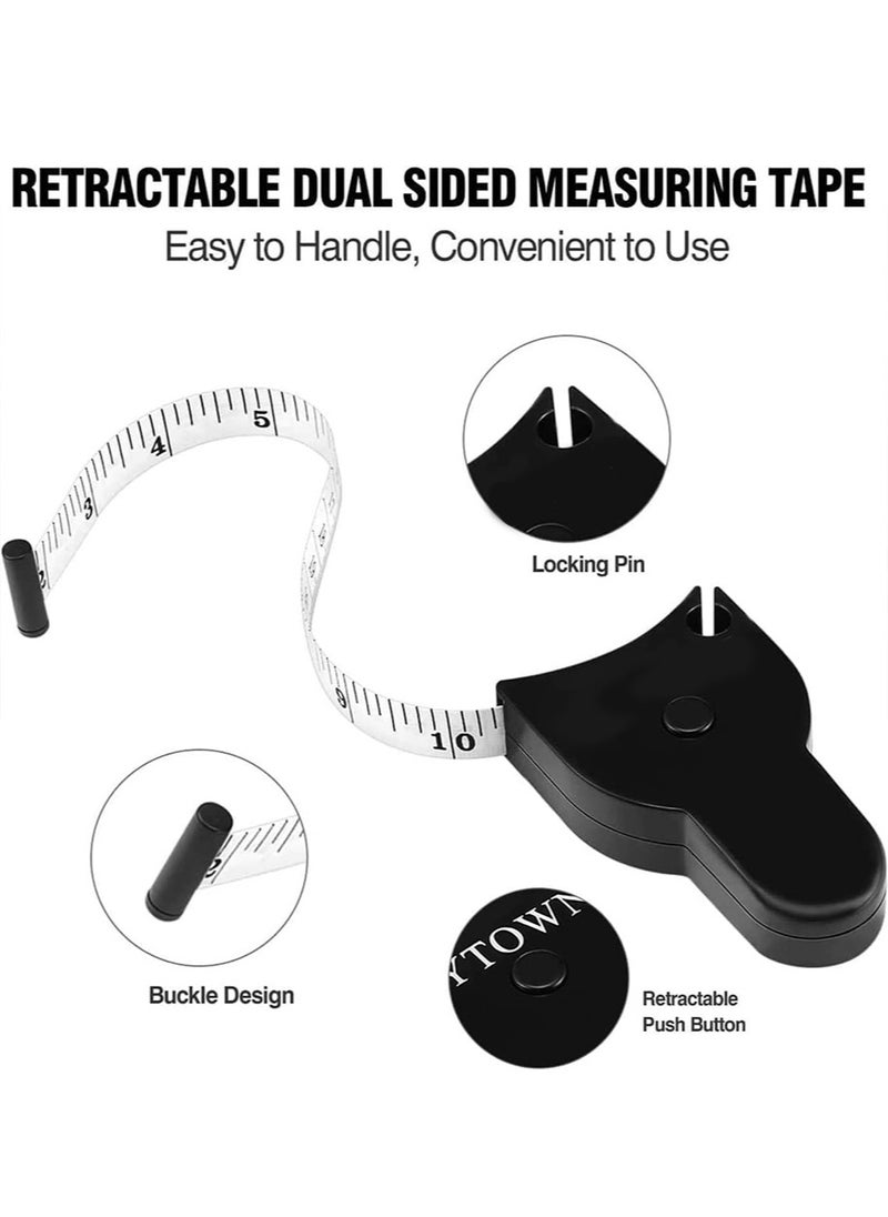 YALONG - Body Measuring Tape, Accurate Waist Measuring Tape for Weight Loss, Handcrafts Tailor Automatic Telescopic Body Tape White/Black 4 PCS - Image 1