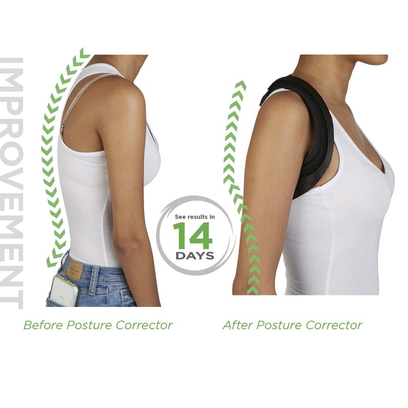 Mind Reader Posture Corrector, Adjustable Clavicle Brace, Lightweight, Posture Support, Nylon, 14"L x 4.25"W x 11.5"H, Black - Image 5