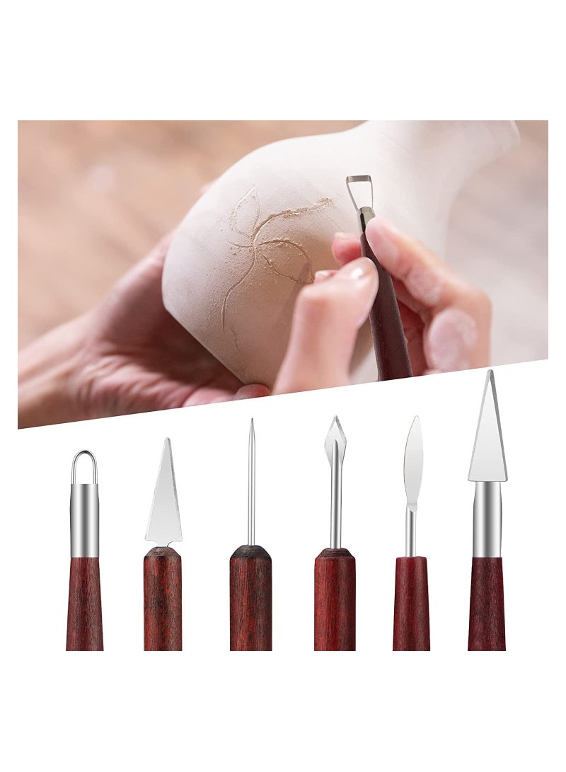 SOLARAE 9 Pcs Clay & Pottery Tools, Pottery Ribs, for Sculpting, Modeling, Carving, Shaping - Image 5