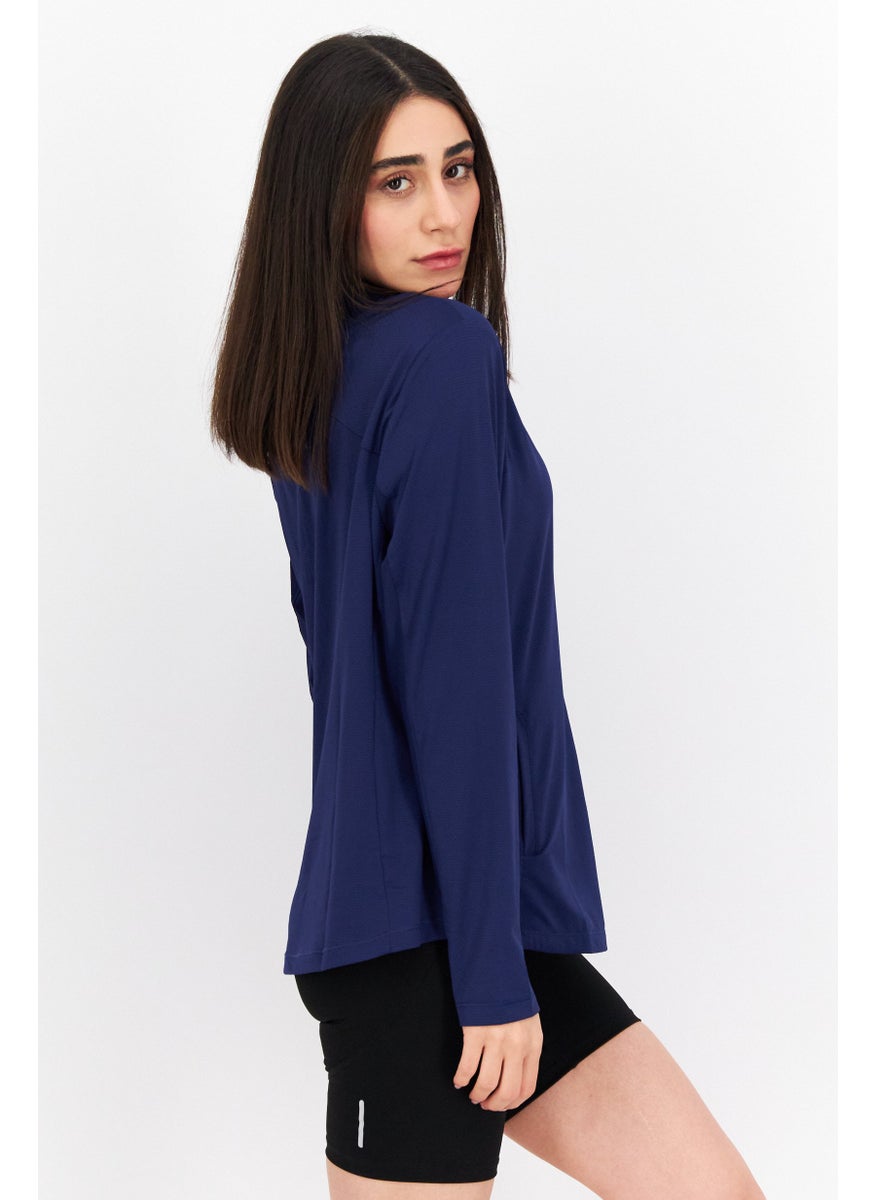 Women Sportswear Fit Long Sleeve Front Zip Jacket, Navy - pzsku/ZE85BFE8F1EEB7D449A10Z/45/_/1724351310/5c9bec17-048c-454e-9c87-78bc44d4995e