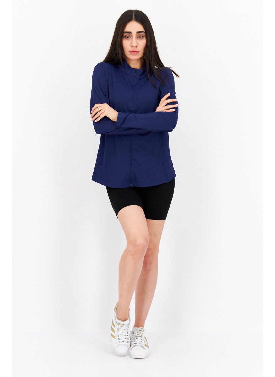 Women Sportswear Fit Long Sleeve Front Zip Jacket, Navy - pzsku/ZE85BFE8F1EEB7D449A10Z/45/_/1724351316/663d6d28-d9e9-4aec-a499-3152b0139d6c
