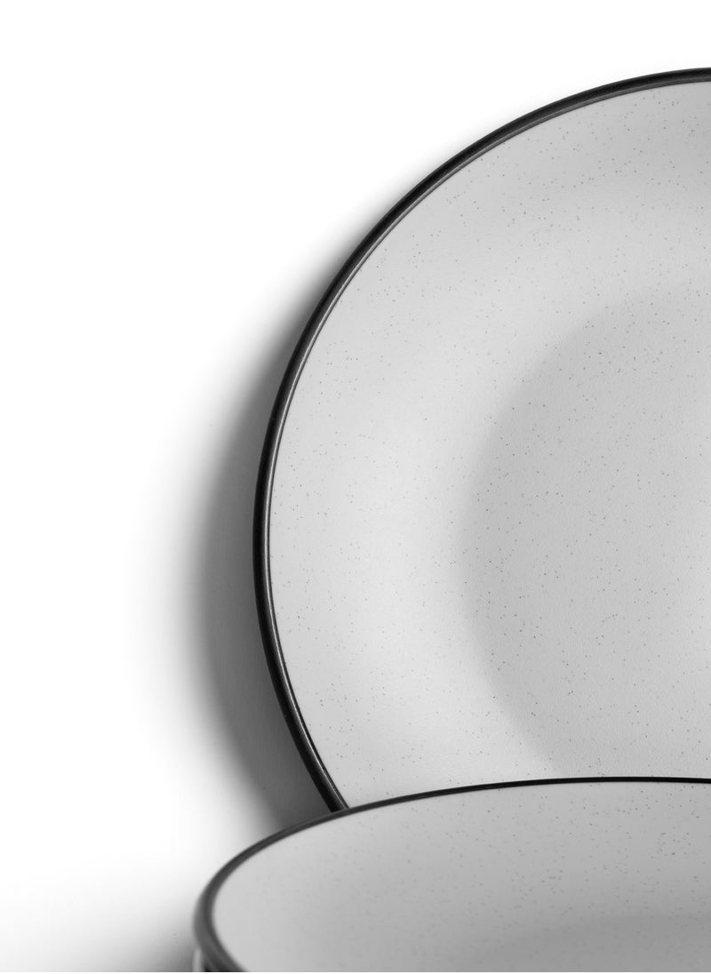 Master Gold - 6 Pieces Melamine Round Flat Dinner Plates | Ideal for Serving Meat, Noodles & Desserts | Shatterproof, Dishwasher & Microwave Safe | for Home, Restaurant, Hotels (Grey | Black) - Image 1
