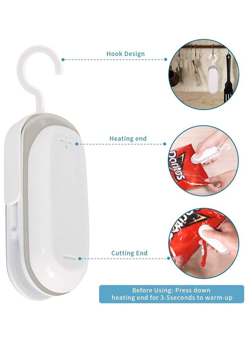 KASTWAVE Mini Bag Sealer, Heat Sealer for Plastic Bags, Vacuum Food Sealer and Cutter, Portable and Practical, Quick and Easy Seal for Snack Bags Handheld Bag Sealer, Set of 2 - Image 4