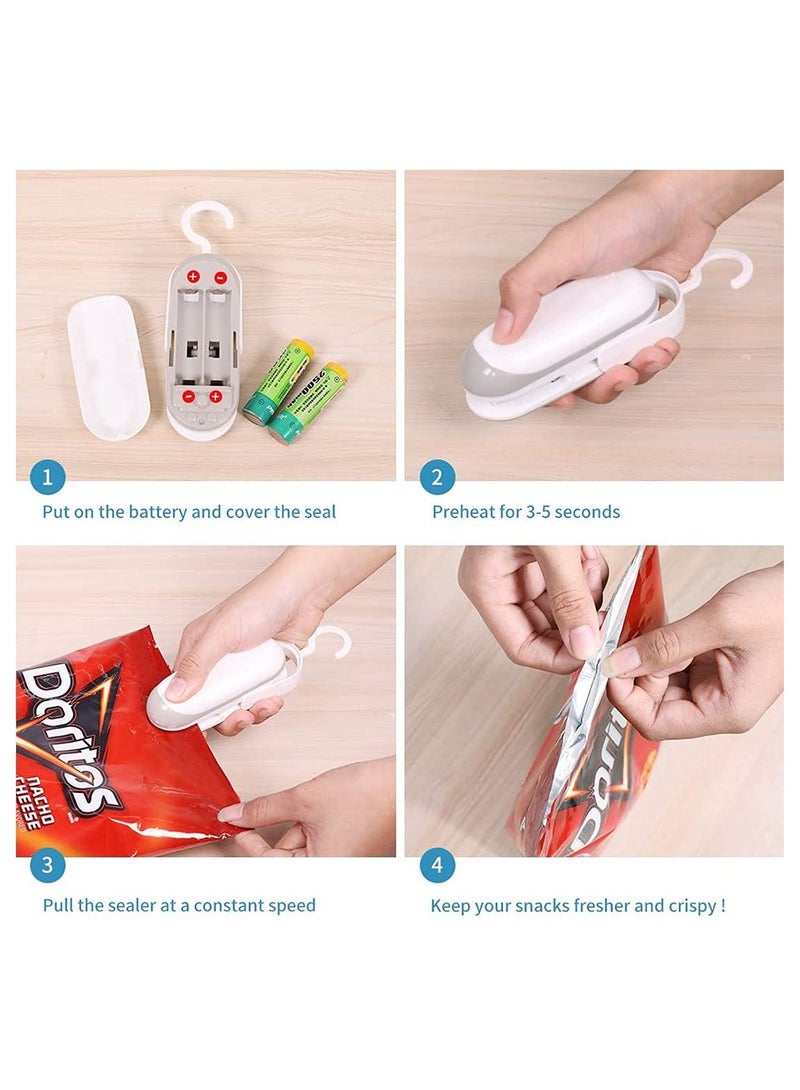 KASTWAVE Mini Bag Sealer, Heat Sealer for Plastic Bags, Vacuum Food Sealer and Cutter, Portable and Practical, Quick and Easy Seal for Snack Bags Handheld Bag Sealer, Set of 2 - Image 3