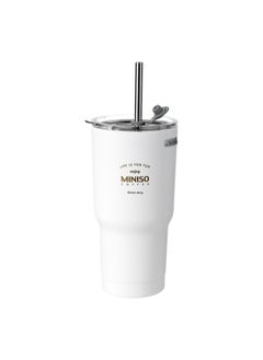 Miniso Classic Black & White Series-Steel Bottle 580ml, White 