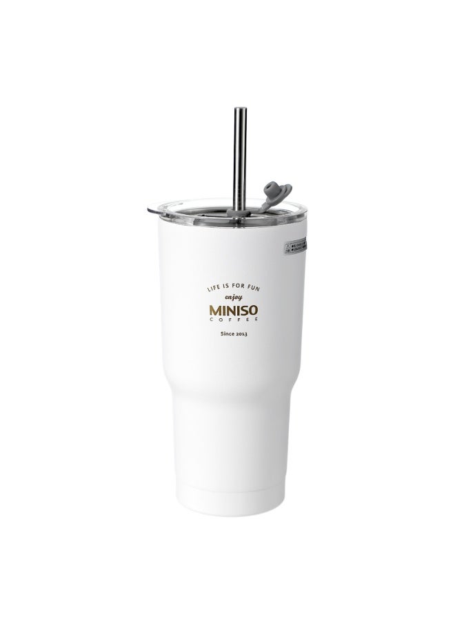 Miniso - Classic Black & White Series-Steel Bottle 580ml, White - Image 1