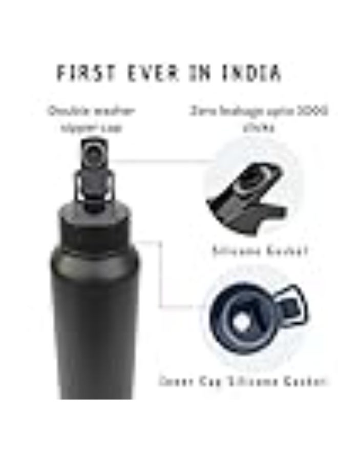 Speedex Stainless Steel Metal Water Bottle 1 Ltr 1000 ml, BIS Approved, Leak Proof Sipper Cap Bottle for Office, School, Gym, Travel, Daily Use for Men, Women, Kids, Adults, Black, Set of 4 - Image 5