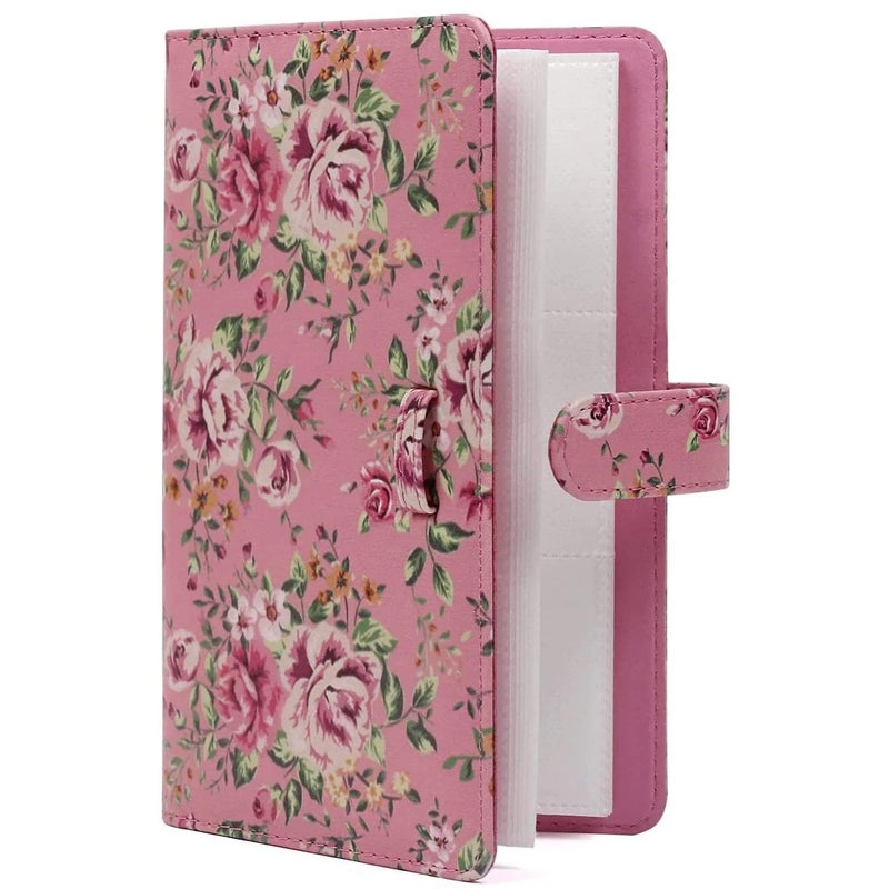 STELA 96 Pockets Mini Film Photo Album Book Compatible with Instant Mini LiPlay 11 9 8 7s 70 90 Link Instant Camera 3 Inch Polaroid Picture Name Card Holder (Flower Pink), Medium - Image 2