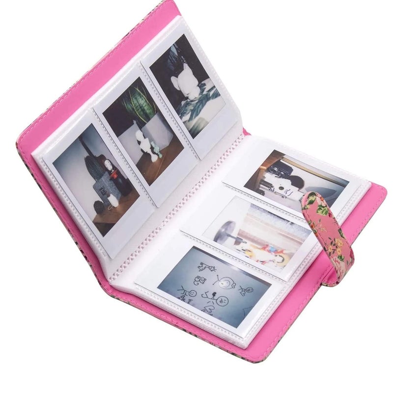 STELA 96 Pockets Mini Film Photo Album Book Compatible with Instant Mini LiPlay 11 9 8 7s 70 90 Link Instant Camera 3 Inch Polaroid Picture Name Card Holder (Flower Pink), Medium - Image 3