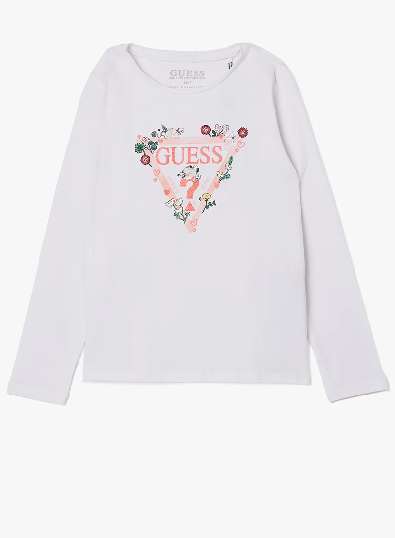 GUESS Kids Graphic Crew Neck T-Shirt