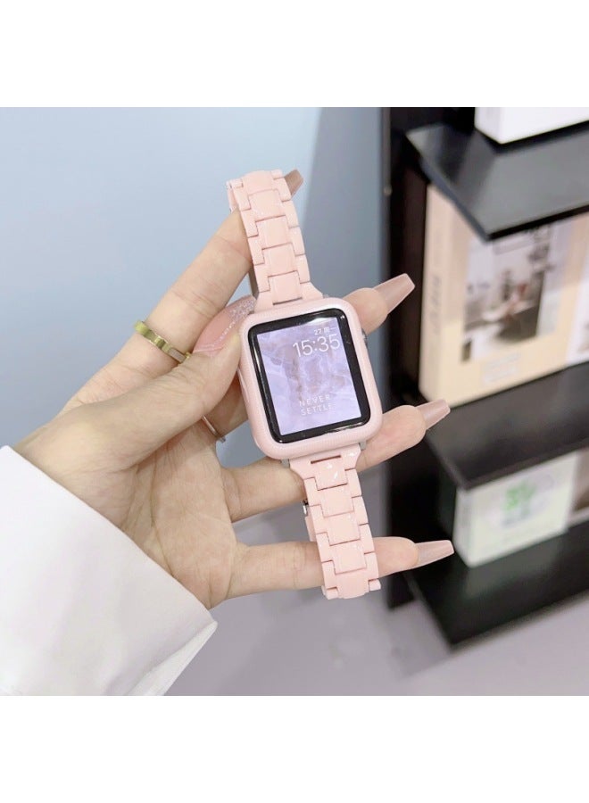 Loquat Applicable To For Applewatch Strap For Apple 4/5/6/7/8/SE Small Man Waist Transparent Three Strain Strap Case Suit-Color:light Blue Case-Exterior Dimension:42mm  - Image 4