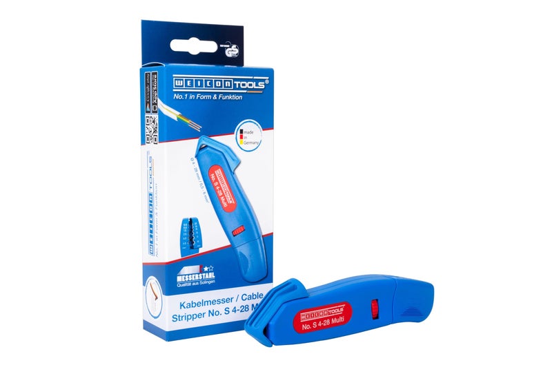 WEICON Cable Stripper No. S 4-28 Multi | Integrated Stripping Function | High Safety | Adjustable Cutting Depth | for Round Cables | Working Range 4-28 mm Ã˜ - Image 1