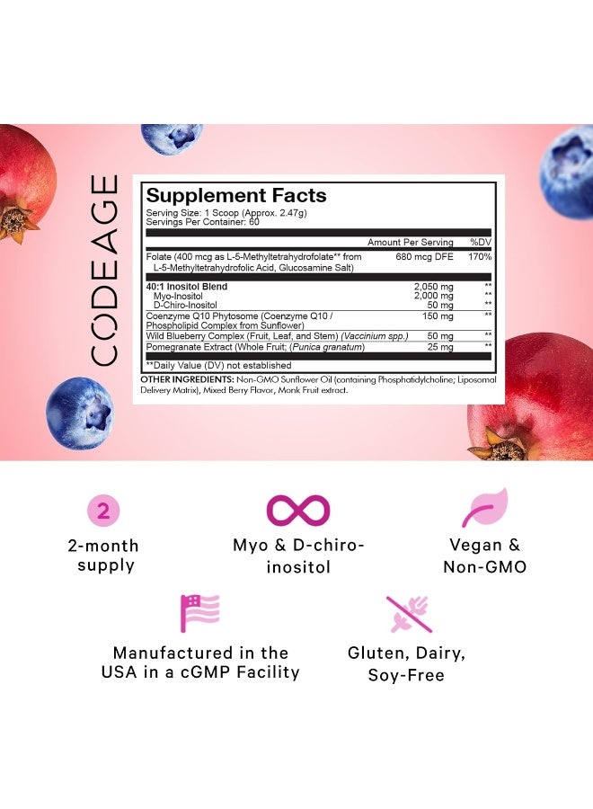 Codeage مسحوق إينوزيتول المبيضي الليبوزومي للنساء - Image 2