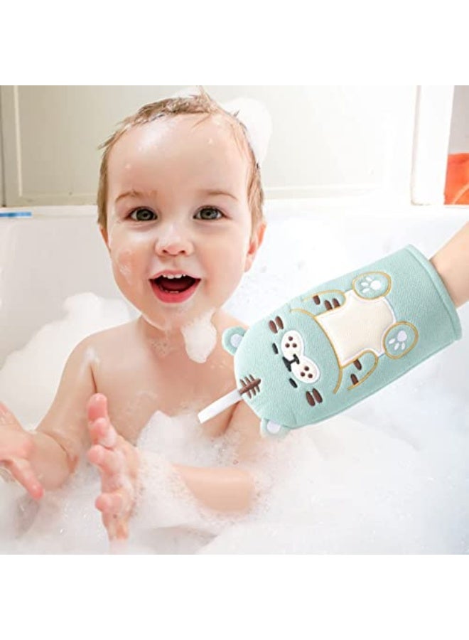 Generic SYOSI 2Pcs Baby Bath Mitt Washcloths Gloves Designed in Nice Cute Animal Style Mitt Puppet Washcloths Kids Wash Gloves Bath for Baby Toddler Kids Cleaning Skin - Image 5