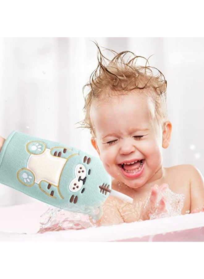 Generic SYOSI 2Pcs Baby Bath Mitt Washcloths Gloves Designed in Nice Cute Animal Style Mitt Puppet Washcloths Kids Wash Gloves Bath for Baby Toddler Kids Cleaning Skin - Image 4