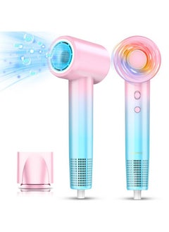 DORISILK Ionic Hair Dryer 110,000 Rpm High Speed, Professional Blow Dryers For Salon Home Use, Portable Blowout Hair Dryers Lightweight With Nozzle Hot & Cold Selection Gift For Women Girl, Pink Blue  - Image 1