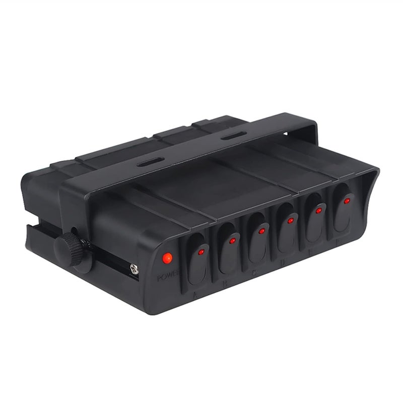 Wivplex 6 Gang Rocker Switch Panel with Indicator Light - Image 1