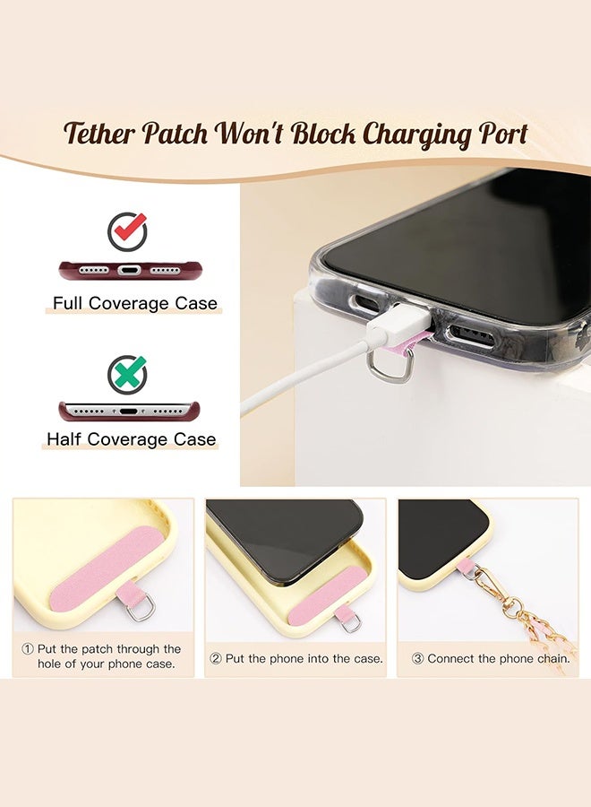 LEEU Design Universal Phone Lanyard, Metal Cell Phone Chain Anti-Theft Crossbody Strap for iPhone 16, 15 and Most Smartphones, Cell Phone Neck Holder for Women, Gold & Pink - Image 3