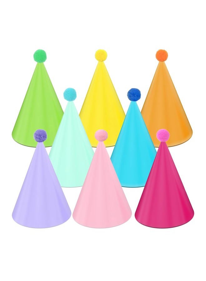 QZV 24 Pack Birthday Party Hats,8 Colors Cone Party Hat for Kids Adults Pets, Pastel Paper Hats for Birthday, Baby Shower, Anniversary, Housewarming Party - Image 1