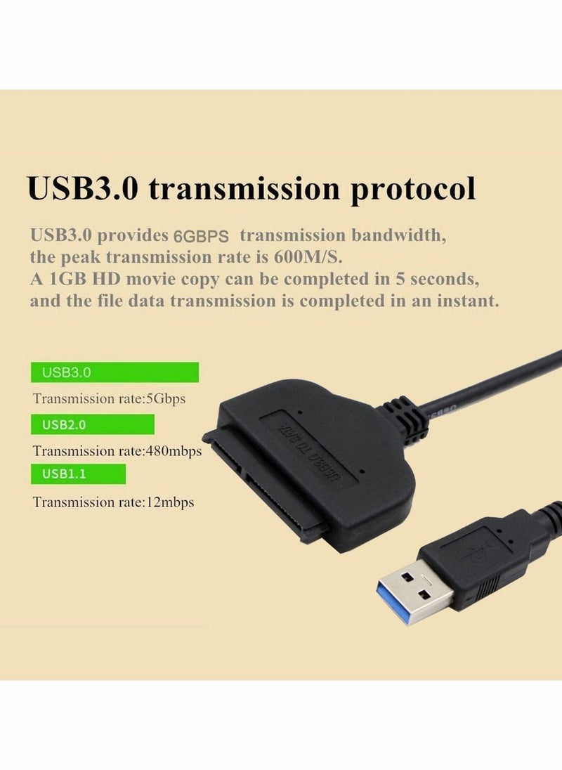 Y&D - USB Cable to SATA 3.0 III Hard Drive Adapter for USB1.0/USB1.1/USB2.0 and 2.5 inch SATA/SATA2.0/SATA3.0 Disk Support SSD & HDD Data Transfer UASP - Image 1