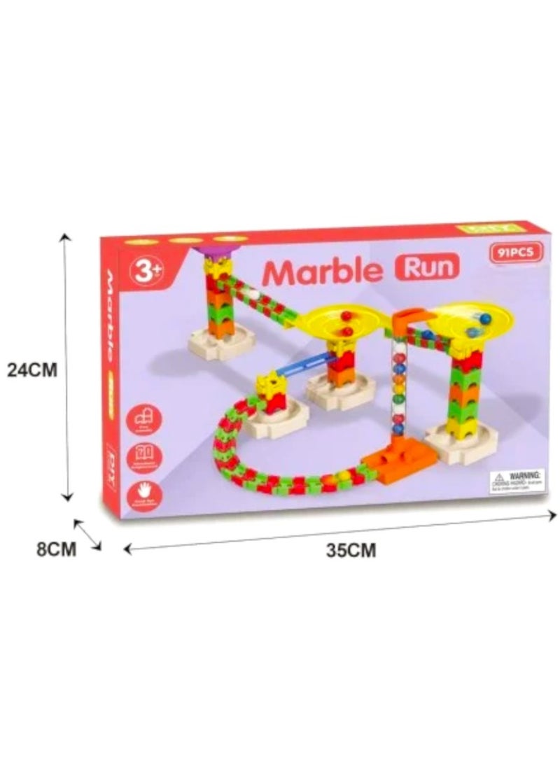 91 Pcs Marble Run Building Construction Block Sets Early Educational Toy For Kids  - Image 3
