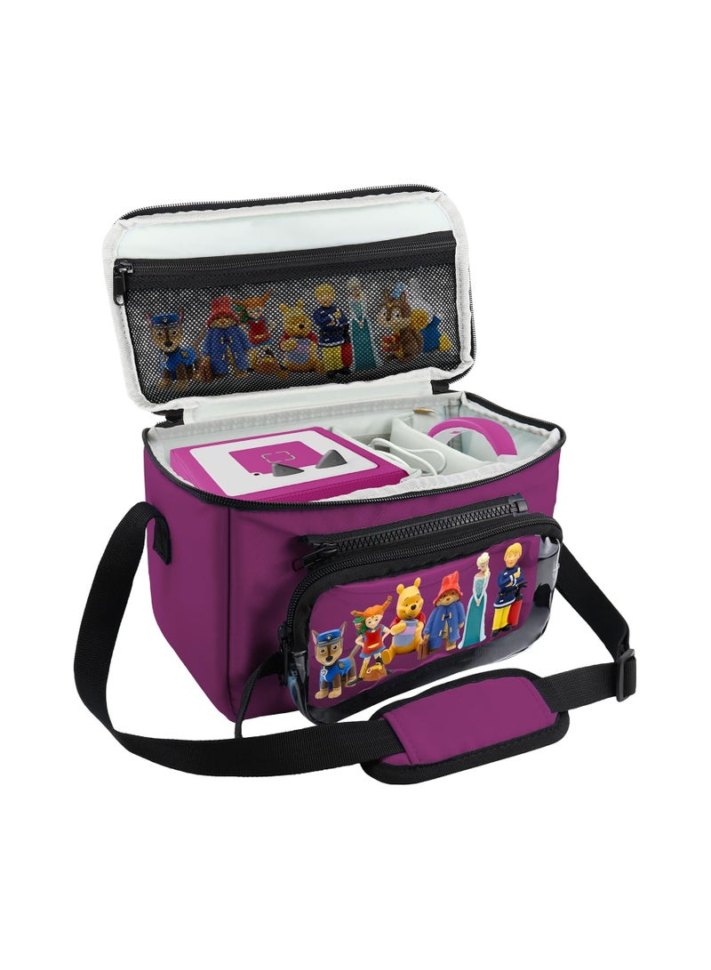 Annmore Bag for Toniebox, Purple Carrying Case with Transparent Bag for Creative Tonies Figures Storage Transport, Shoulder Bag with Removable Compartments for Toniebox Starter Set  - Image 1