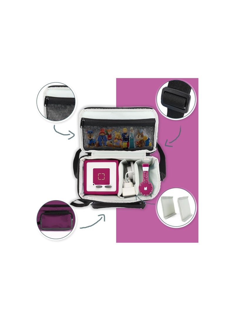 Annmore Bag for Toniebox, Purple Carrying Case with Transparent Bag for Creative Tonies Figures Storage Transport, Shoulder Bag with Removable Compartments for Toniebox Starter Set  - Image 2