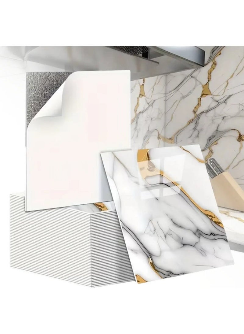 10 Pcs Peel and Stick Tile Wallpaper 30x30cm, Self-Adhesive Waterproof Oilproof for Backsplash & Home Decor - Image 1