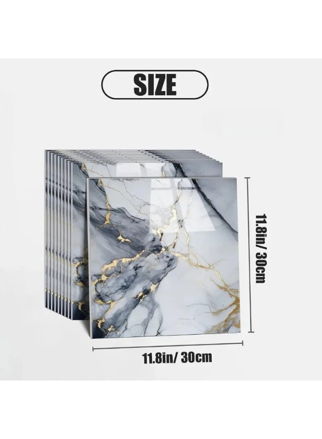 10 Pcs Peel and Stick Tile Wallpaper 30x30cm, Self-Adhesive Waterproof Oilproof for Backsplash & Home Decor - Image 5